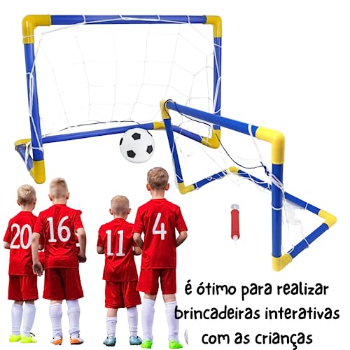 Futebol Golzinho Kit com 02un Traves 02un Bolas e Bombinha Golzinho 44cm X 31cm