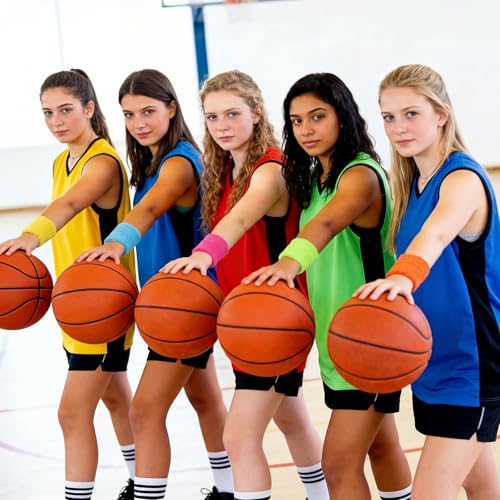 Image of Bememo 24 Pcs Wrist Sweatbands Bulk Sports Wrist Bands for Men Women Breathable Athletic Tennis Wristbands Stretchy Absorbent Cotton Terry for Basketball, Baseball, Gym, Working Out