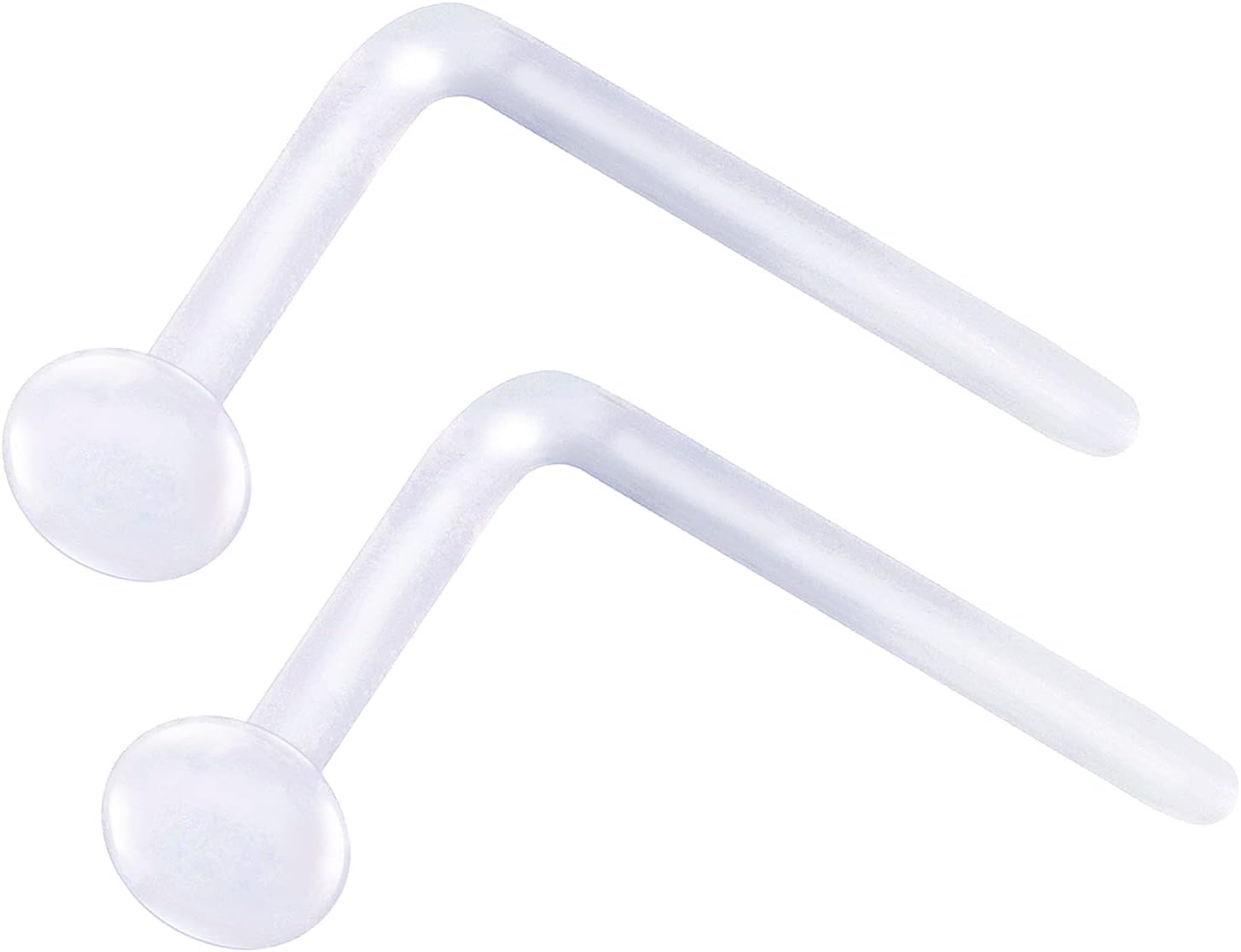 2 pieces 20g bioplast micro nose ring L-Shaped White bendable flexible tiny stud bar pin unique BEPV