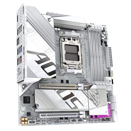 Image of GIGABYTE B850M AORUS Elite WIFI6E ICE Motherboard- AMD Ryzen 9000 Series CPUs, 12+2+1 Phases Digital VRM, up to 8200MHz DDR5 (OC), 1xPCIe 5.0 + 1xPCIe 4.0 M.2, 2.5LAN, WiFi 7, USB 3.2 Gen 2
