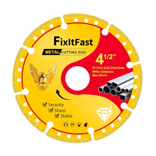 FIXLTFAST 4-1/2" Diamond Cutting Wheel Metal Cut Off Disc for Angle Grinder
