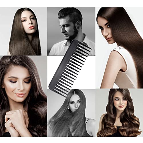Foto von luoshaPUCY Haarkamm, Breiter Zahnkamm Antistatischer Haar grob Kamm Hair Comb Damen Friseur Styling Kamm für Männer und Frauen Herren (Schwarz)