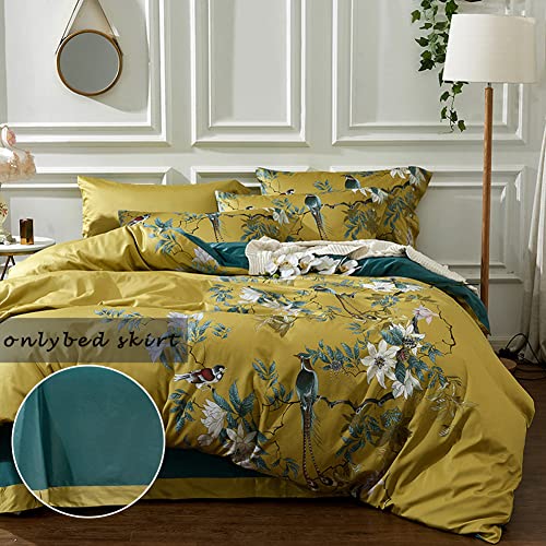 Mixinni MX410 PEACOCK BLUE-Q Queen Peacock Blue Ultra Soft Long-Staple Cotton Bed Skirt Dust Ruffle thumb #1