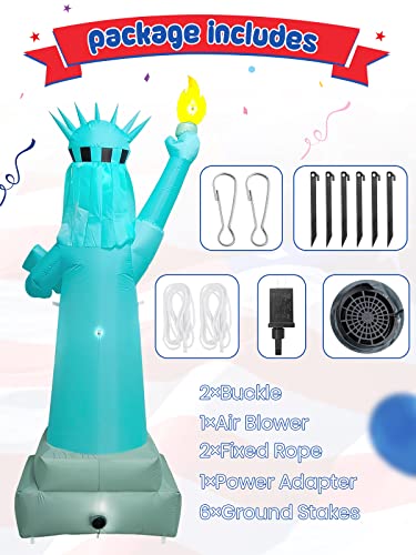 Torokom 8.5 Ft Patriotic Independence Day Inflatable Decorations, 4Th Of July Statue Of Liberty Inflatable Blow Up Yard Decorations With Build-In Led Lights For Garden Home Yard Indoor Outdoor Decor #TOP3