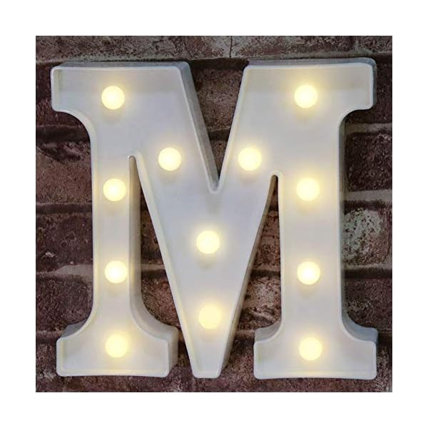 Decorative Led Light Up Number Letter, White Plastic Marquee Number Lights Sign Party Wedding Decor Battery Operated…