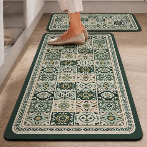 Image of MAXOSHINE Kitchen Mats for Floor Anti Slip Waterproof Feet Comfort Kitchen Runner Floor Mat Standing Desk Mat Floor Mats for Kitchen (120 * 40cm, 60 * 40cm) Set of 2