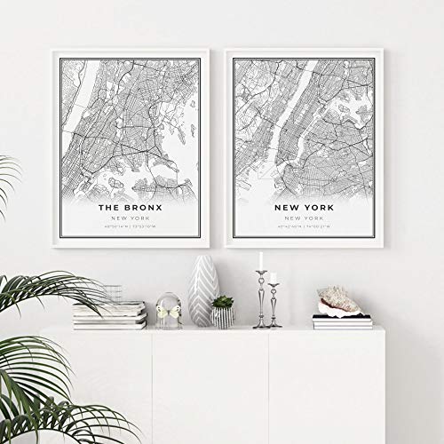Skanndi The Bronx Map Print, New York City Nyc Ny Usa Map Art Poster, Modern Wall Art, Street Map Artwork 9X11 #TOP2