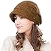 Produktbild Fancet Damen Wolle Strickmütze mit Schirm Wintermütze weiche Ballonmütze