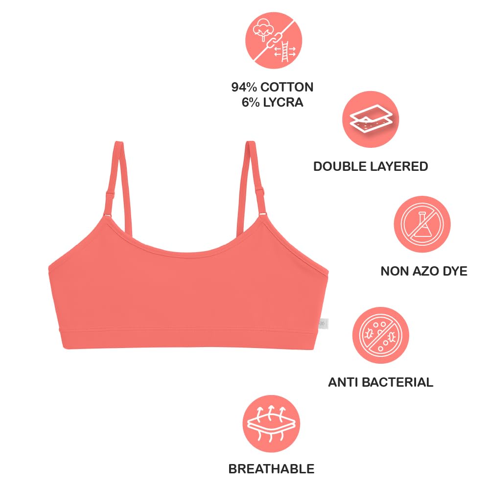KYDA KIDS® Girls Antibacterial Printed Cotton Non Padded, Beginners Bra for Girls - Image 3 thumbnail