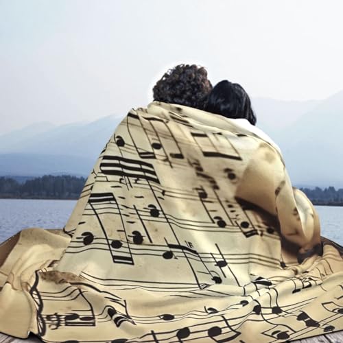 Couverture micro-polaire musique plaid doux 152x127cm cadeau mélomane - 6