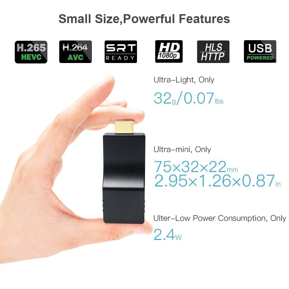 DDMALL H.265 HDMI Video Encoder, Mini 2K Hardware Live Encoder (AVC-2K)