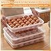 Ferrochef 3 Pack Deviled Egg Containers with Lid, 60 Slot Plastic Egg Holders for Refrigerator, Clear Storage Deviled Eggs Carrier for Party, Picnic, Travel, Camping