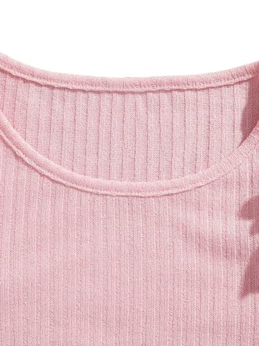 Floerns Girl's 3 Pcs Ribbed Knit Ruffle Trim Sleeveless Casual Vest Tank Top4