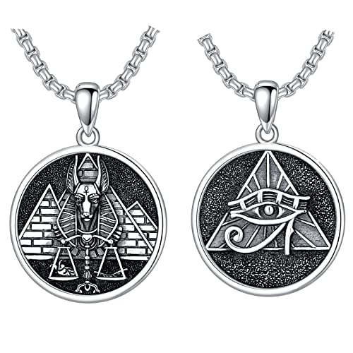 Seiyang 925 Sterling Silver Mythology | Paganism | Egyptian Necklace Jewelry Gift for Men Women with 2mm 22+2 IN Rolo Chain (with Gift Box)