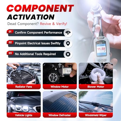 Image of 2026 BOSSCOMM P180 Automotive Probe Tester - 9-30V Electrical Power Probe, AC /DC Voltage /Diode /Resistance /Relay /Fuse Test, Wire Tracer, Battery /Fuel Injector Tester, 40FT Cable