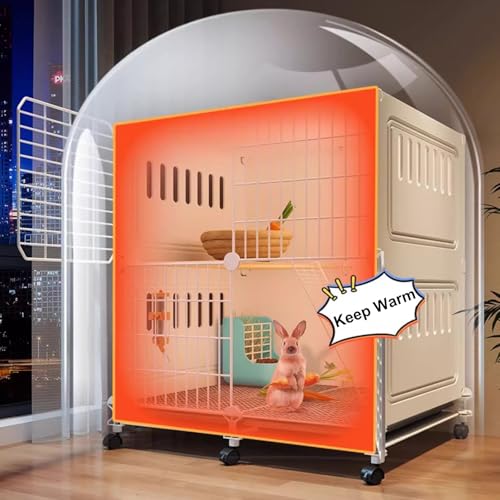 Kaninchenkäfig für den Innenbereich mit Rädern – 2-stöckiger Stall für kleine Haustiere | Einfache Montage & Belüftungsdesign