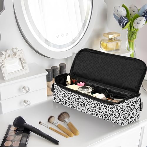 Bolso de viaje para herramientas de cabello con estampado de mármol y leopardo, alfombrilla resistente al calor para planchas, rizadores y accesorios de cuidado capilar miniatura 7
