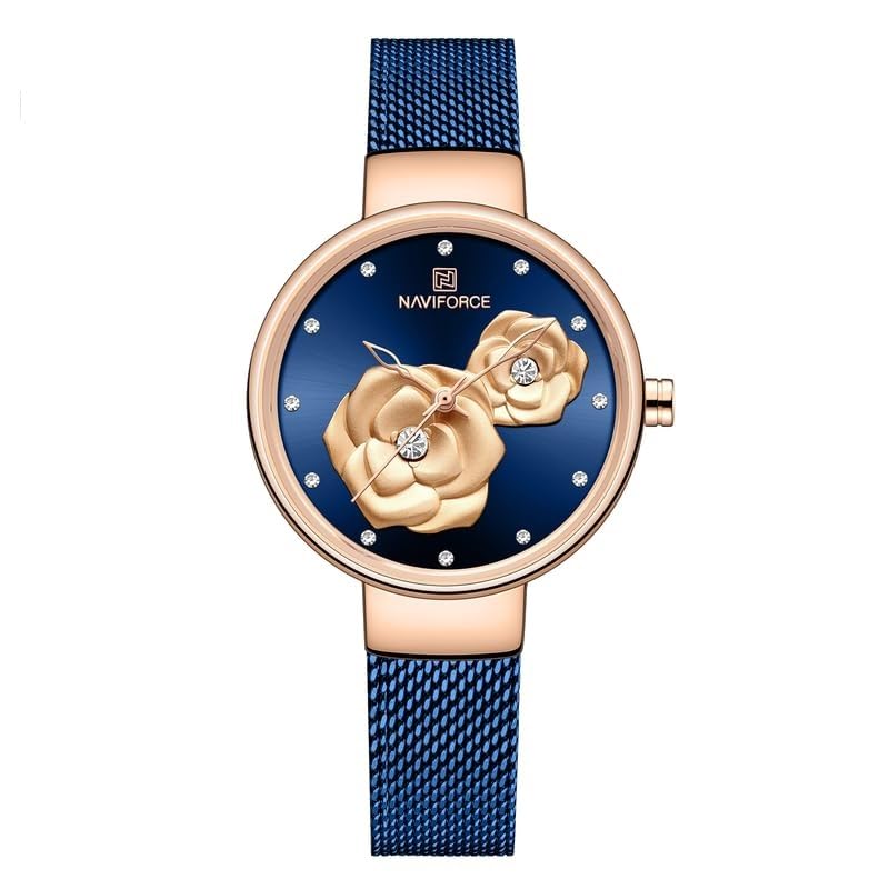 NAVIFORCE 5013 New Women Watches Luxury Crystal Double Flower Quartz Wrist Watch 2020 (B0CW33FBZ4) Amazon Price History, Amazon Price Tracker