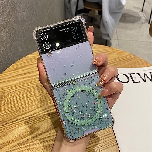 Coque Samsung ZFlip 4 pliable verte pour éviter les rayures