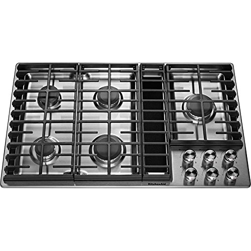 KitchenAid KCGD506GSS 36 5 Burner Downdraft Stainless Steel...