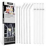 Reusable Drinking Straws,Long Clear Plastic Straws for 20 OZ & 30 OZ Yeti,RTIC,Ozark Trail...