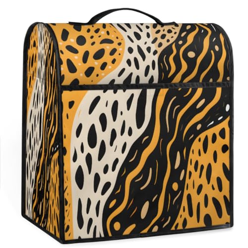 Coffee Maker Cover Leopard Print Abstract Printing Kitchen Appliance Covers Small Appliance Covers Blender Cover Juicer Cover Dust Covers for Kitchen Appliances with Top Handle and Pockets,C484