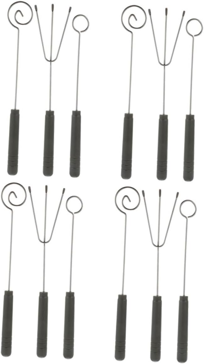 4 Sets Stainless Steel Fondue Forks for Chocolate and Cheese Dipping, 12pcs DIY Candy Making Tools for Home Fondue Parties and Gathering Use