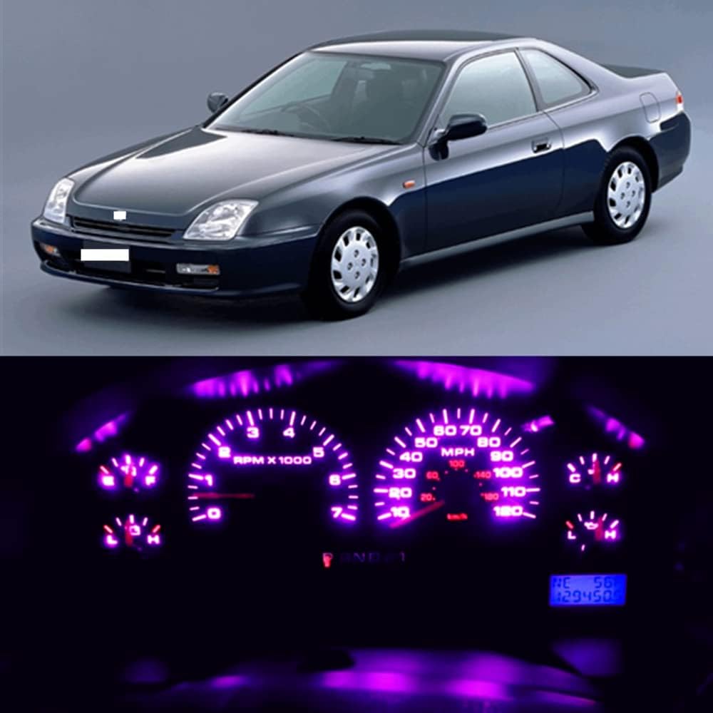 WLJH High Bright Ice Blue Dash Instrument Panel Cluster Warning Indicator Illumination Lamp Full Led Light Bulbs Kits for 1997-2001 Honda Prelude,Pack of 22
