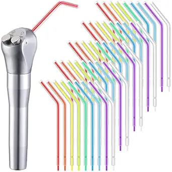 Tondiamo Dental Air Syringe Tip Water Syringe Tip Disposable Spray Nozzles Tips Assorted Rainbow Triple 3 Way Water Syringe Connector for Oral Teeth Cleaning (2000 Pieces)