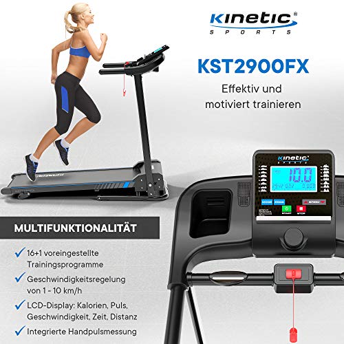 Kinetic Sports KST2900FX Laufband klappbar inkl. Pulsgurt | 750 Watt Elektromotor | Extra breite 40 cm Lauffläche | 16+1… – Bild 4