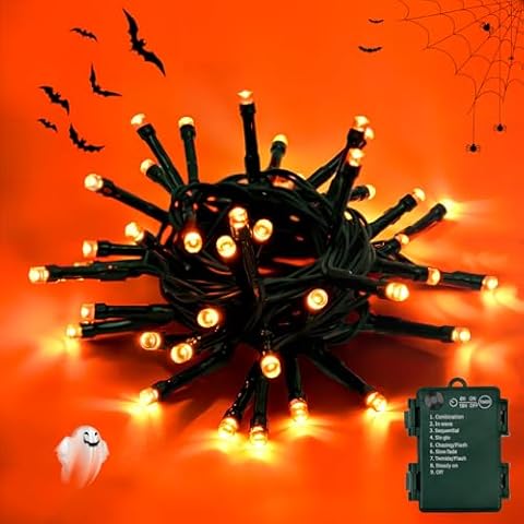 FFZZKJ 8 Modes Fairy Lights Battery Operated Halloween String Lights Outdoor Cover