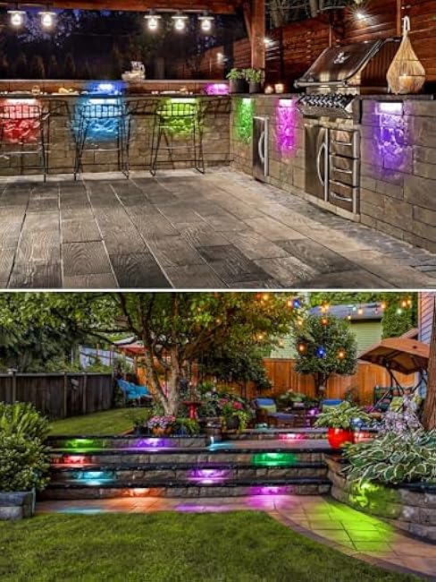 5W RGB Retaining Wall Lights 7 inch LED Color Changing Step Lights