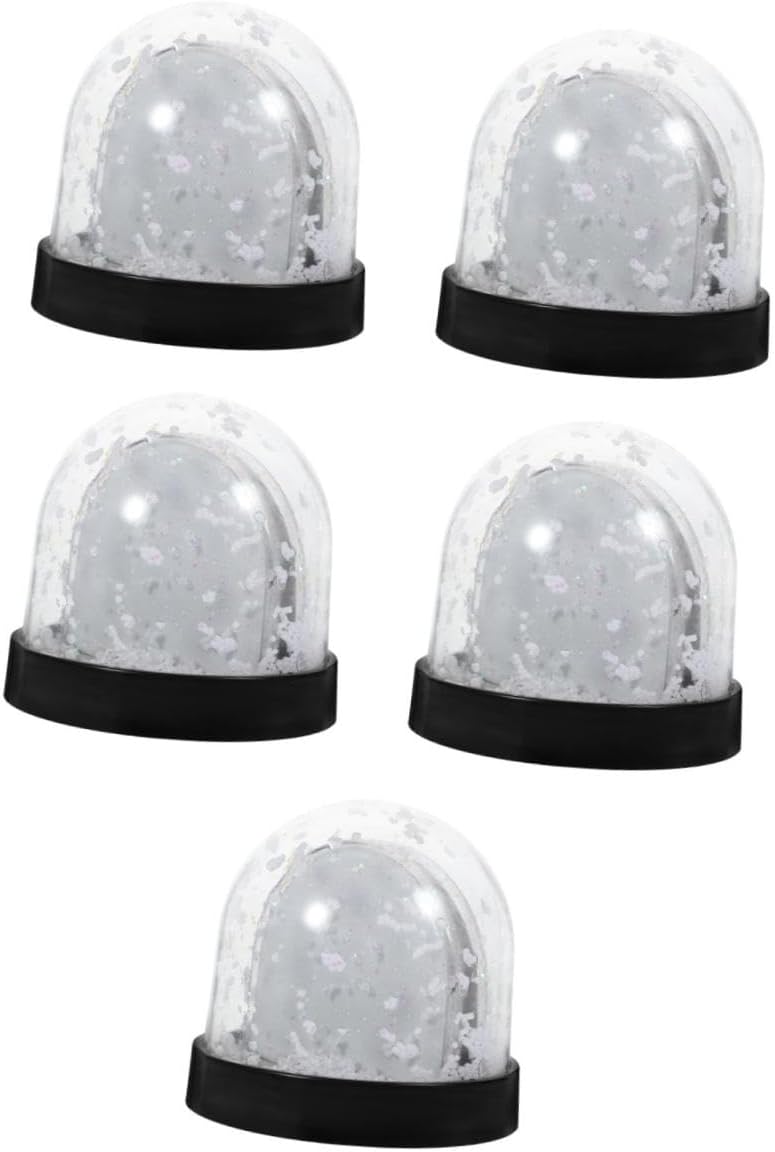 Cabilock 5pcs Photo Snow Globe Frame Snow Globe for Picture Display Christmas Decor Craft Vibrant Fake Snowflakes for Birthdays Weddings and Holidays