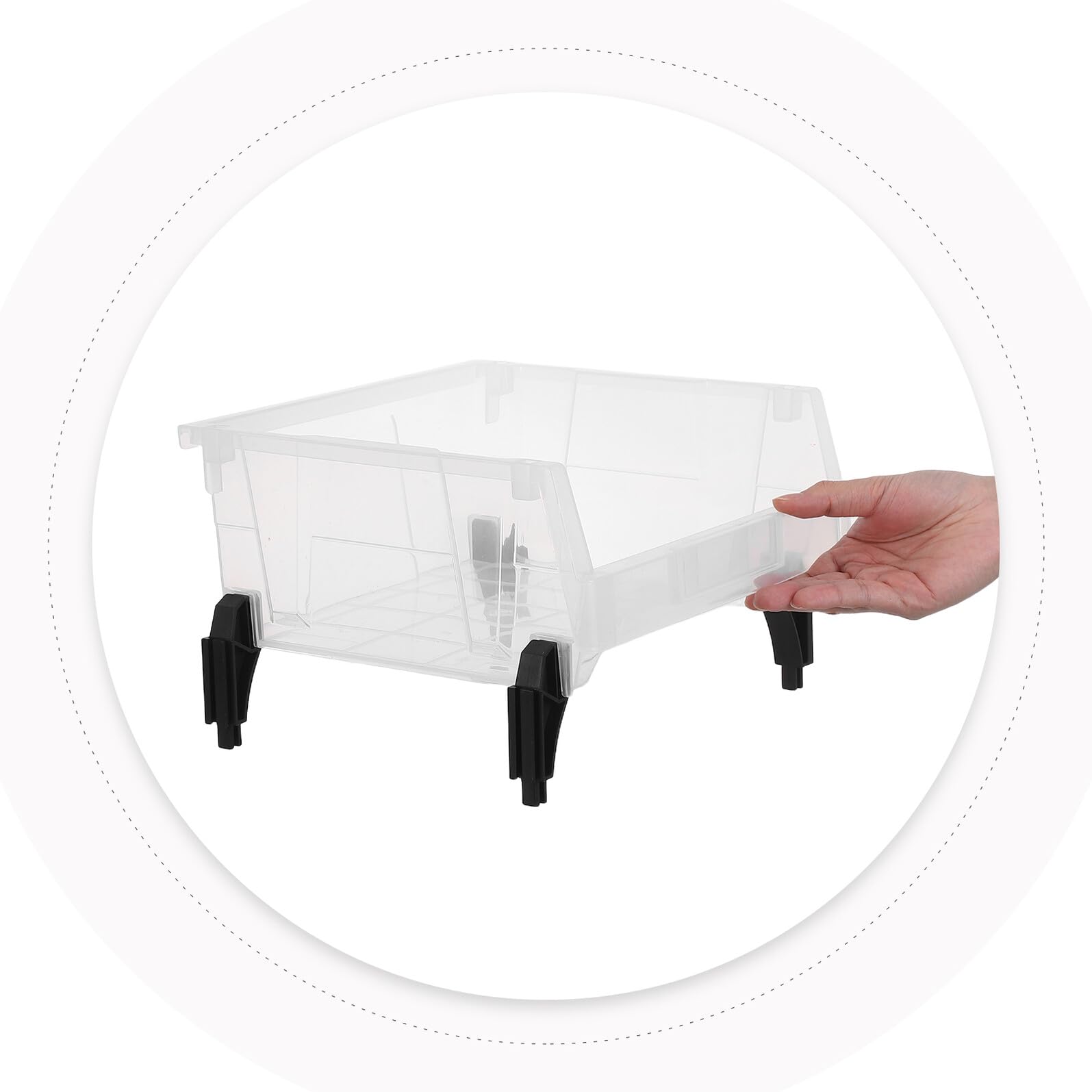 WOONEKY Caja clasificadora de plástico PP organizador piezas pequeñas compartimentos de almacenamiento clasificador piezas estuche de almacenamiento vacío Transparent