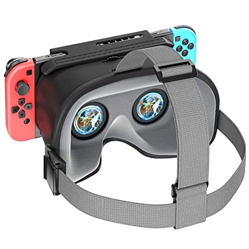 Switch VR Headset Compatible with Nintendo Switch & OLED, Upgraded with Adjustable HD Lenses, Virtual Reality Glasses for Original Nintendo Switch & Switch OLED Model, Switch VR Kit, Switch 3D Goggles