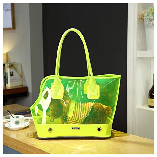 Perro Bolso Portador para Perros Pequeños Al Aire Libre Viaje Excursionismo Cámping Transportador De Mascotas para Gatos Mochila Transparente Transpirable(Blanco/Rosa/Amarillo) (Color : Yellow) Cover