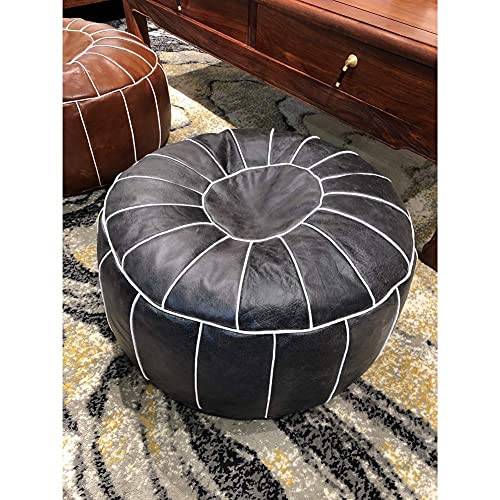 Pouf de rangement en cuir gris pour libérer de l'espace - 6