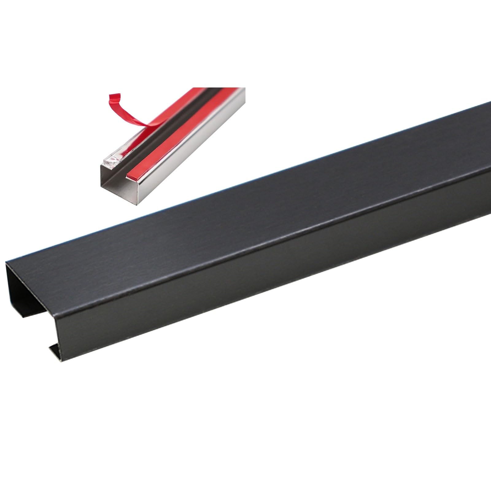 Korytko do układania kabli Samoprzylepna osłona kabla podłogowego ze stali nierdzewnej, wielokolorowe rozmiary dla 2-13 kabli (czarny-1m-20x10mm)