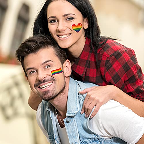 Xiyoka 80 Pcs Pride Tattoos, Gay Pride Tattoos, Lgbt Rainbow Temporary Tattoos, Waterproof Rainbow Flag Tattoo Stickers For Pride Equality Parades And Celebrations #TOP4