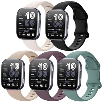 ZOCOVIN Pulseiras de silicone para Amazfit Bip 6/Bip 5/GTR 4/GTR 3 Pro/GTR 3/GTR 2/2e/GTR 47 mm, macia esportiva de 22 mm à prova d'água para Amazfit Balance/Cheetah