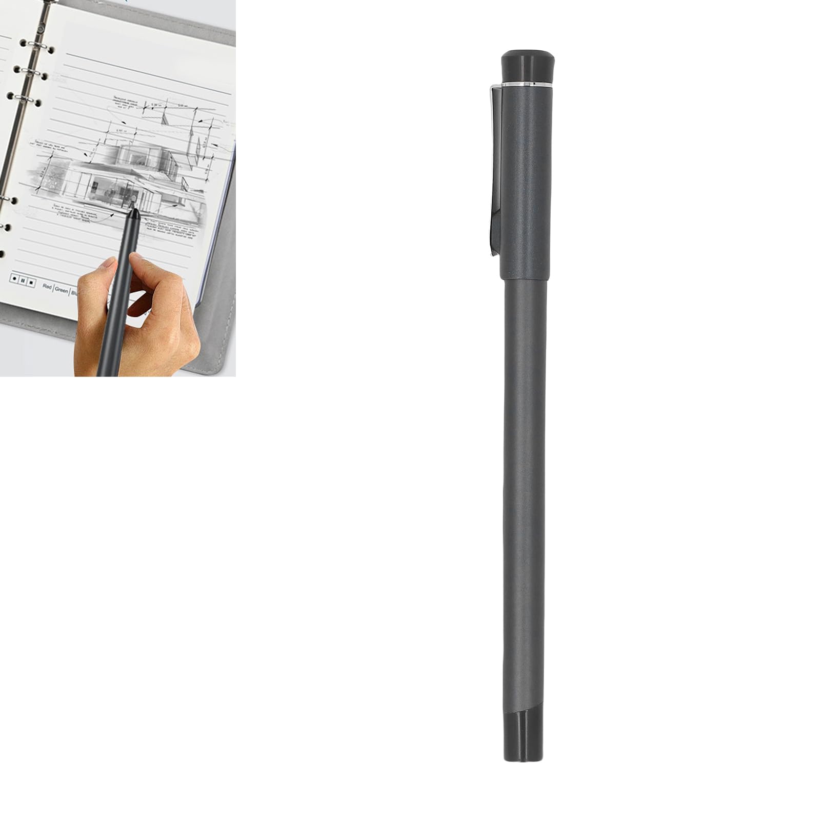 Dpofirs Digitales Notizbuch mit Smart Pen, Echtzeit -Synchronisation, Textkonvertierung über Bluetooth, Handschrift für Text, 80 -Seiten -Schreibsatz für Telefone Tablets (Black)