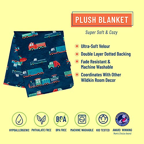 Wildkin Plush Blanket Bundle With Cotton 4 Pc Toddler Bed In A Bag (Transportation) #TOP3