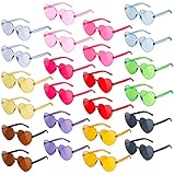 SCIONE Heart Sunglasses for Kid Party Favors, 24Pcs Colorful Rimless Sunglasses Transparent Heart Glasses for Boy Girl - Party Outfit Accessories, Classroom Gift, Party Supplies, Goodie Bag Stuffer