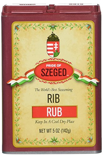 Pride of Szeged Rib Rub, BBQ, Pork and Beef Seasoning Spice Mix, 5oz. Tin, 1-Count