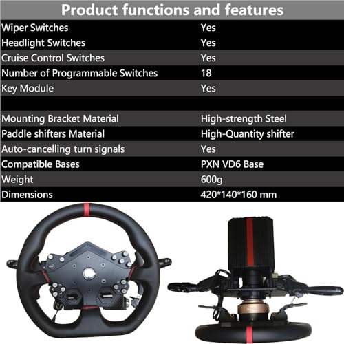 Image of Obokidlyamor Turn Signal Headlight Dimmer Switch For PXN VD6 Direct Drive Servo Wheel Base;Multi-Function Stalks Turn Wiper Lever Combination Racing Simulator Button Console Racing Wheel (For PXN VD6)
