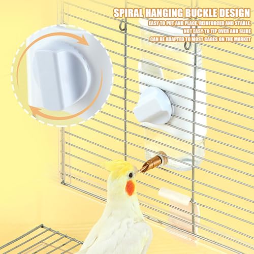 Automatic Bird Water Dispenser, 280ML Bird Parrot Water Feeder Bird Cage Water Drinkers Bird Water Bowl Bottle Cage Accessories for Parrot Budgie Lovebirds Cockatiel Parakeet - Image 5