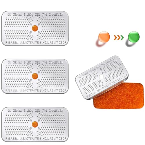 4 Pack 40 Gram Indicating Silica Gel Desiccant,Canister Dehumidif...