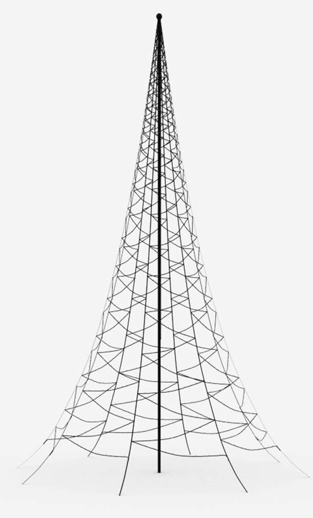 Fairybell Kerstboom voor in de vlaggenmast - 6 meter - 2000LEDs - Warm wit