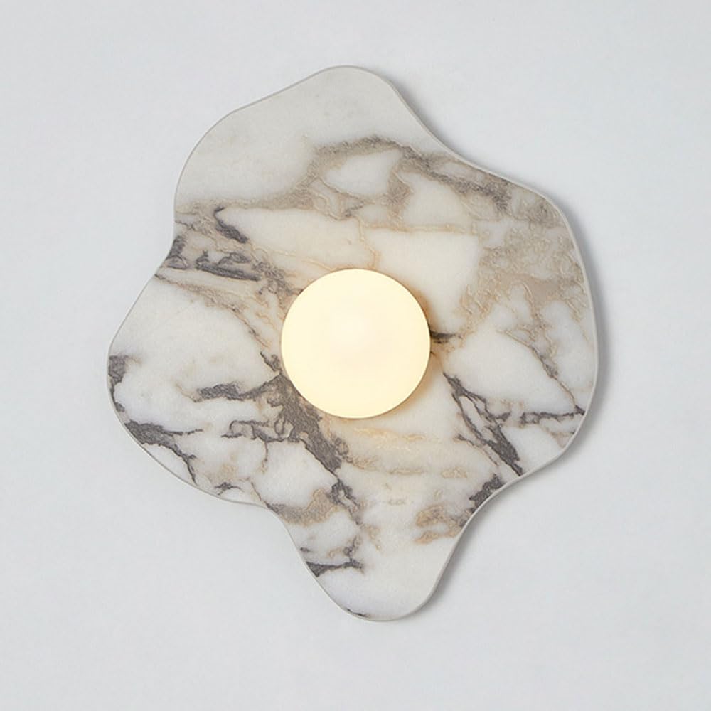 GUOGUOSM 10.6in Marble Wall Lamp, G9 Light Source Indoor Wall Light, Hard Wiring Connection Wall Sconce, Dining Room Bedroom Corridor Wall Mounted Decorative Lighting Fixtures