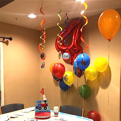 Image of Red Number Balloons, 40 Inch 0-9 Set Number Balloons for Women Men Birthday, Self Inflating Large Balloon with Foil for 4th Birthday Party Decorations Anniversary Party Decor Girls Boys Supplies